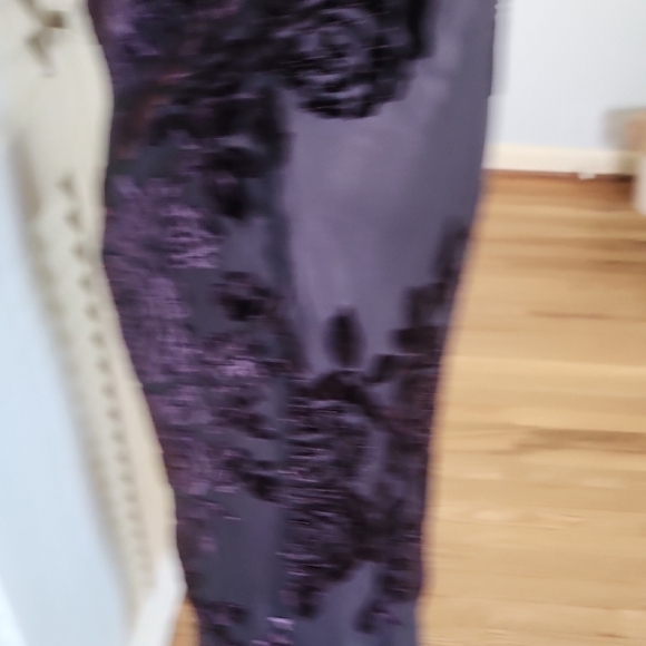 Robbie Bee Y2K Plum Velvet And Silk Beaded Dress - Picture 11 of 14